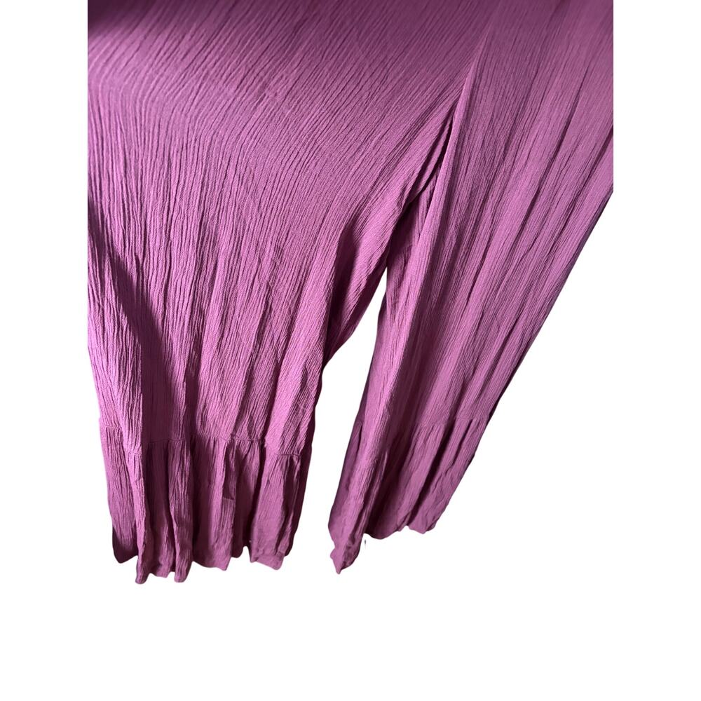 Coco + Jaimeson Boho Embroidered Wide Leg Jumpsuit Plum Rayon Festival Romper - Picture 3 of 7